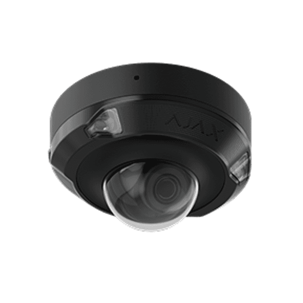 Ajax DomeCam Mini HL kupola kamera ar prožektoru (5 Mp, 2,8 mm), melna